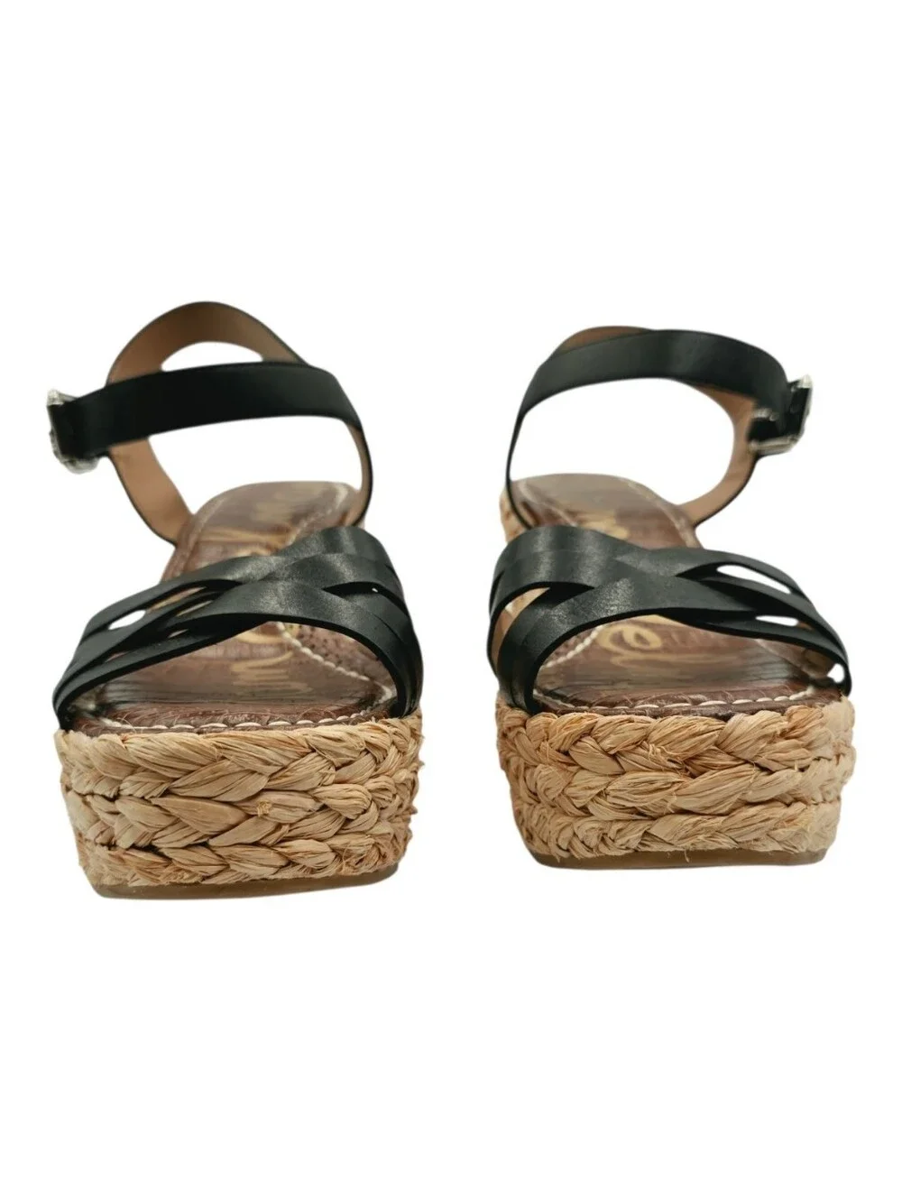 Sam Edelman Darline Black Woven Espadrille Wedge Sandals Size 9M
